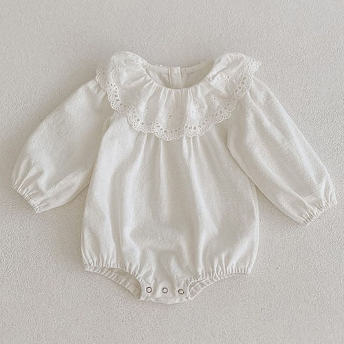 New Autumn Korean Style Baby Girls Cotton Princess Romper Long Sleeve Baby Girls Jumpsuits Newborn Girls Crawling Clothes