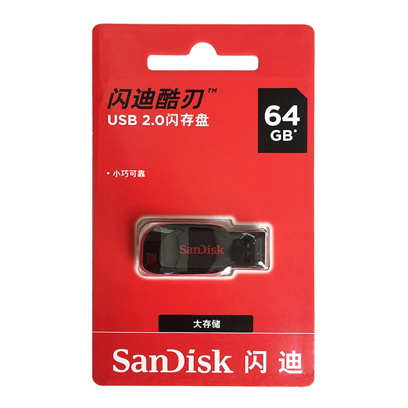 Original SanDisk USB Flash Drive 128GB USB 2.0 Memory Stick 32GB 64GB 16GB USB Disk Pen Drive CZ50 memory stick Pendrive