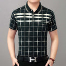 New Summer Polo Shirt Men Short Sleeve Polos Shirts Plaid Slim Fit Mens Pol Clothes Dress Bodybuilding Streetwear Poloshirt 1780