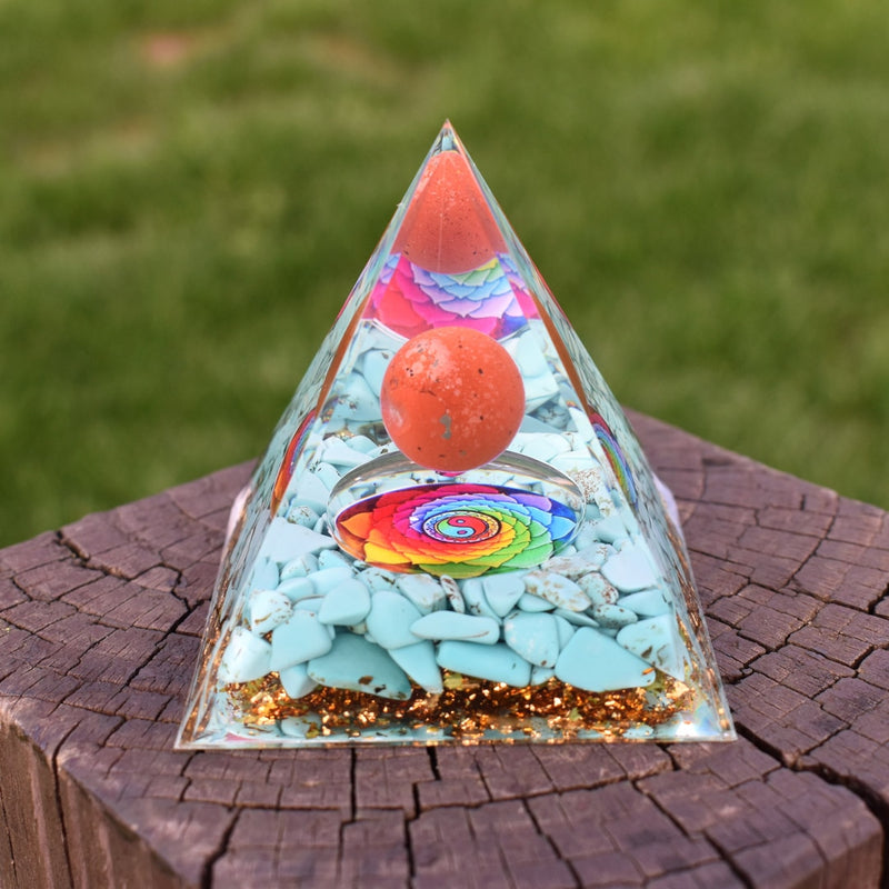 6cm Orgone Pyramid Obsidian and Lapis Lazuli Healing Crystal Energy Orgonite Pyramide Emf Protection Meditation Wholesale