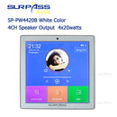 Smart Home Audio 2/4-Kanal-Bluetooth-Mini-Verstärker 4 '' Touchscreen-FM-Radio AUX-TF-Kartenfunktion im Wandverstärker