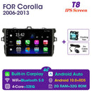 Vtopek 9" 4G Carplay 2din Android 11 Autoradio Multimedia Player GPS Navigation für Toyota Corolla E140/150 2006-2013 Haupteinheit