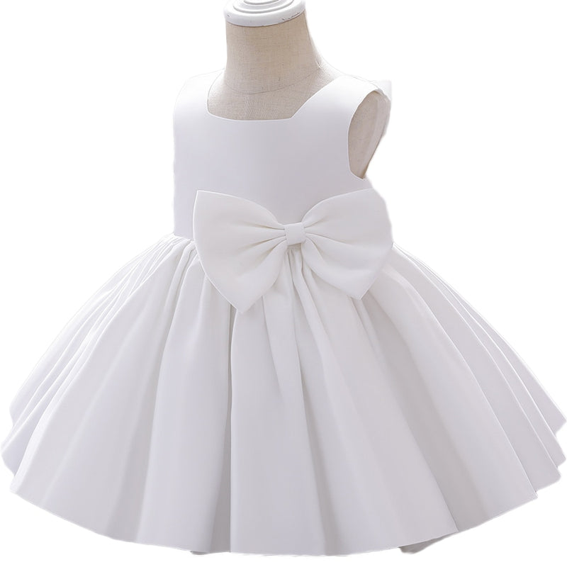 Flower Baby Girls Wedding Birthday Bownot Dresses Clothing Toddler Kids Princess Party Ball Gown Dress Costume Clothes for 1-10y