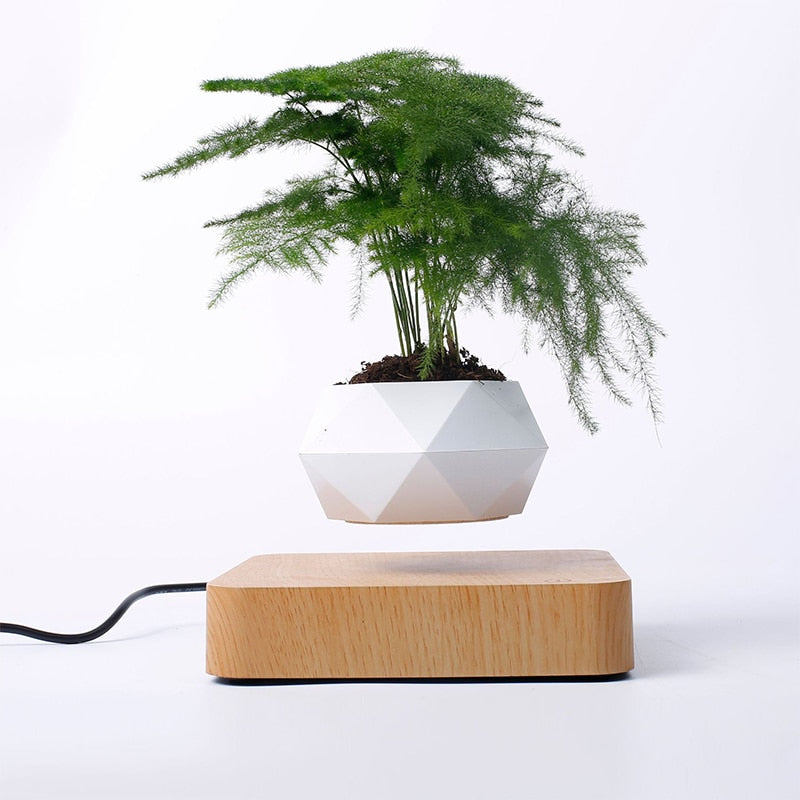 Hot Sale Levitating Air Bonsai Pot Rotation Planters Magnetic Levitation Suspension Flower Floating Pot Potted Plant Desk Decor