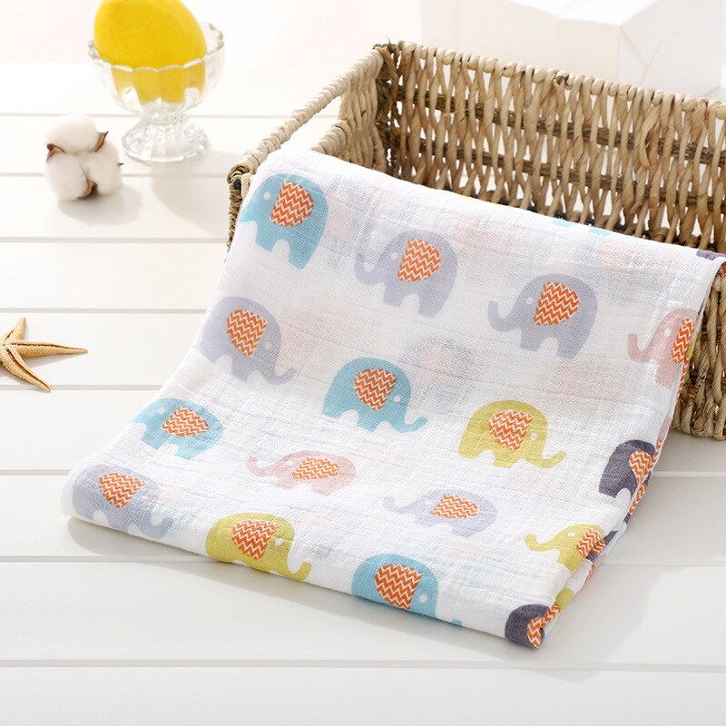 120cm*110cm 2 Layer Muslin Blanket Gauze Bamboo Baby Swaddle Blankets Newborn Baby Muslin Battaniye