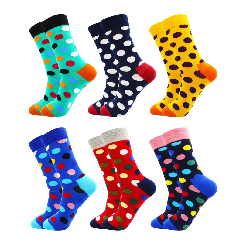 6-12 Pairs Colorful Cotton Fashion Casual Women and Men Funny Socks Stripe Grid Geometry Fun Dress Socks