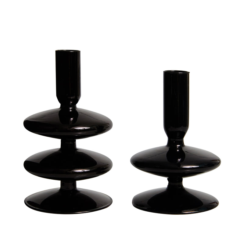 Creative Hydroponic Glass black candlestick glass vase candle stand Desktop Decor Home Decoration Art Nordic Home