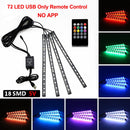 NLpearl APP Car Interior Ambient Light Neon LED Strip Foot Light with USB Wireless Remote Music Auto Atmosphere Decorative Lamp