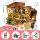 CUTEBEE DIY Dollhouse Wooden Miniature Mini Doll House with Garden to Build Furniture Kit Casa Toys for Children Birthday Gift