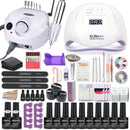 Nail Set with Nail Lamp Manicure Set 40/30/20/10 Color UV Polish Gel Nail Kit Tool Set with Nail Files Nail Drill Machine