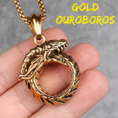 Ouroboros serpiente dragón hombres collares largos colgantes cadena Hip Hop para niño hombre Acero inoxidable joyería creatividad regalo al por mayor