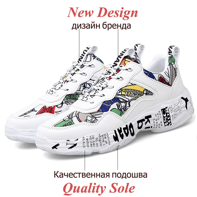 TUINANLE Sneakers Women Spring Woman Casual Fashion Shoes Size 35-43 Graffiti Ladies Vulcanized Shoes White Sneakers Lover Shoes