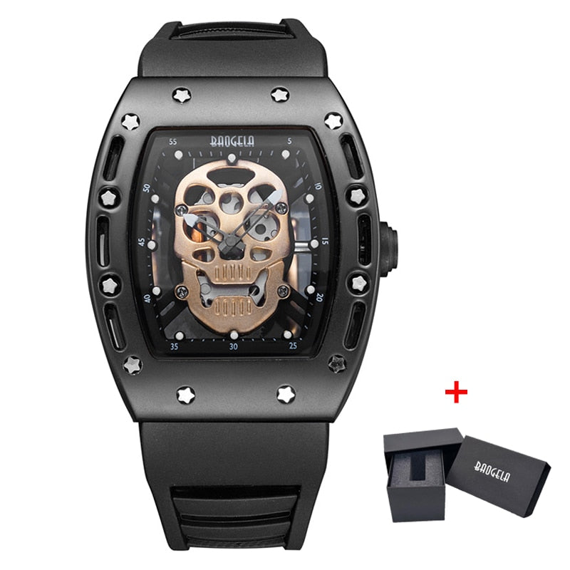 BAOGELA New Arrival Style Pirate Skull Quartz Men Watches Military Silicone Brand Mens Sports Watch Waterproof Relogio Masculino