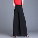 High Waist Chiffon Wide Leg Pants Women 2021 Summer Korean Pleated Pants Solid Loose Black Pants Long Trousers Women