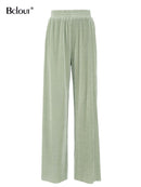 Bclout Long Sleeve Autumn Winter Shirts Blouses Woman Pleated Work Ladies Tops Elegant Loose Women Blouse Khaki Solid Tops 2022