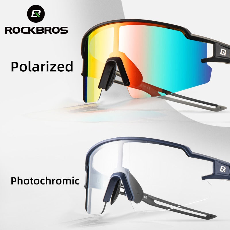 Gafas de ciclismo fotocromáticas ROCKBROS, gafas polarizadas integradas para miopía, gafas de sol deportivas para hombres y mujeres, gafas para ciclismo
