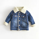 2022 New Spring Winter Kids Denim Jacket Baby Boys Girls Warm Coat Fashion Children Outerwear Toddler Baby Clothes