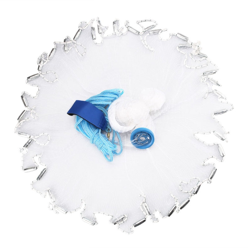 American Saltwater Fishing Cast Net 4ft/6ft/8ft Radius with Heavy Duty Zinc Sinker &amp; Aluminum Disc For Bait Fish