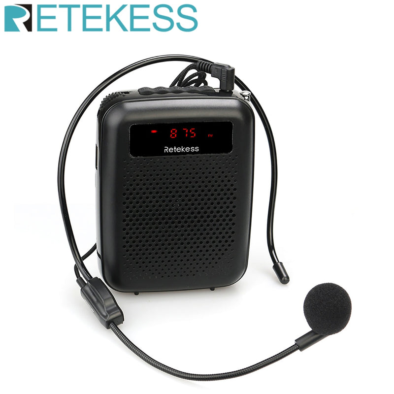 RETEKESS PR16R megáfono portátil amplificador de voz micrófono altavoz 12W FM grabación Mp3 reproductor FM Radio Tour guía enseñanza