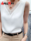 Women's Black Blouses Summer Elegant Tunic Vintage Office Satin Silk Blouse Basic Chiffon Tops Shirt 2022 For Women
