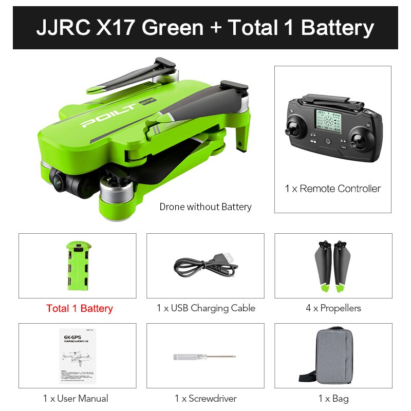 JJRC X17 6K GPS Drone with Camera 2-axis Gambal Brushless Quadcopter HD Camera Drone 1km 30mins Flight RC Helicopter VS KF101MAX