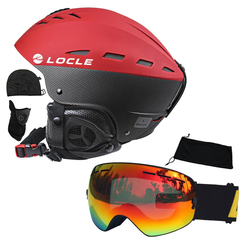 LOCLE Professional Skiing Helmet ABS+EPS CE Certification Ski Helmet Snow Skating Snowboard Skateboard Helmet Size 55-61cm