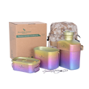 Boundless Voyage Outdoor Camping Titanium Military Canteen Cups Cooking Set Water Bottle Bowl Kettle Mess Kit