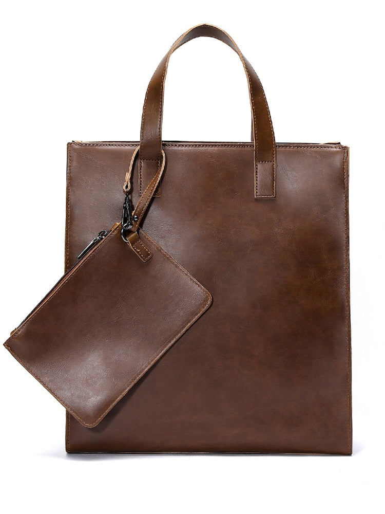 Lässige Handtasche für Herren Mad Horse PU-Leder Schulter Umhängetasche Britische Mode Herrentasche Umhängetasche mit großer Kapazität