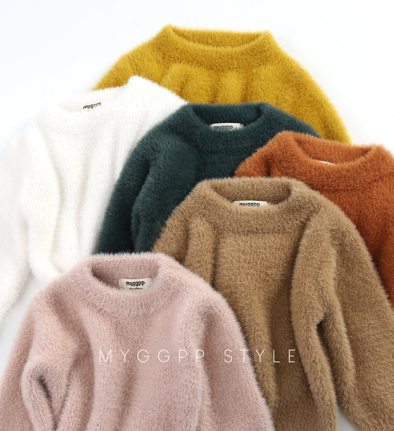 Suéteres de niña HoneyCherry, ropa de invierno, nueva chaqueta de imitación de visón, suéter, suéteres cálidos para bebés