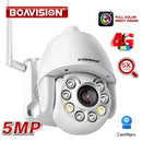 4G-Kamera SIM-Karte 5MP Auto Tracking Mensch Mini PTZ Speed Dome IP Kamera Außen 5X Zoom WLAN-Kamera IR 60m Zwei-Wege-Audio