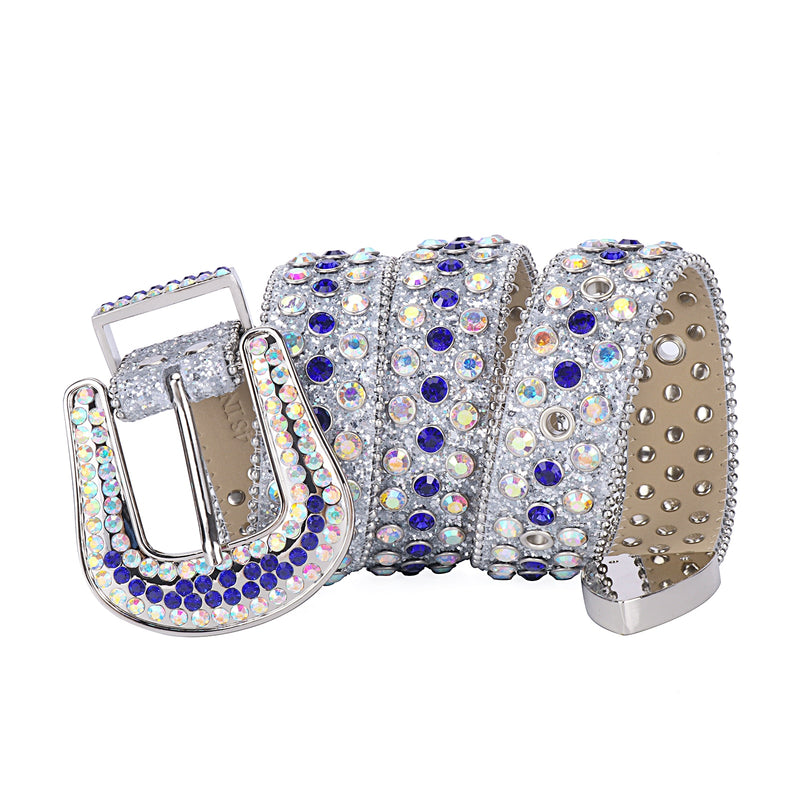 Bling Bling Western Strass Gürtel Luxus Strap Crystal Belt Cowgirl Cowboy Nietengürtel für Frauen Männer Cinturones Para Mujer