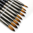 TIANMI Pure Kolinsky Hair Manicure Nail Tool Round Metal Handle Carving Drawing Brushes Salon Professional Painting Nail Brush