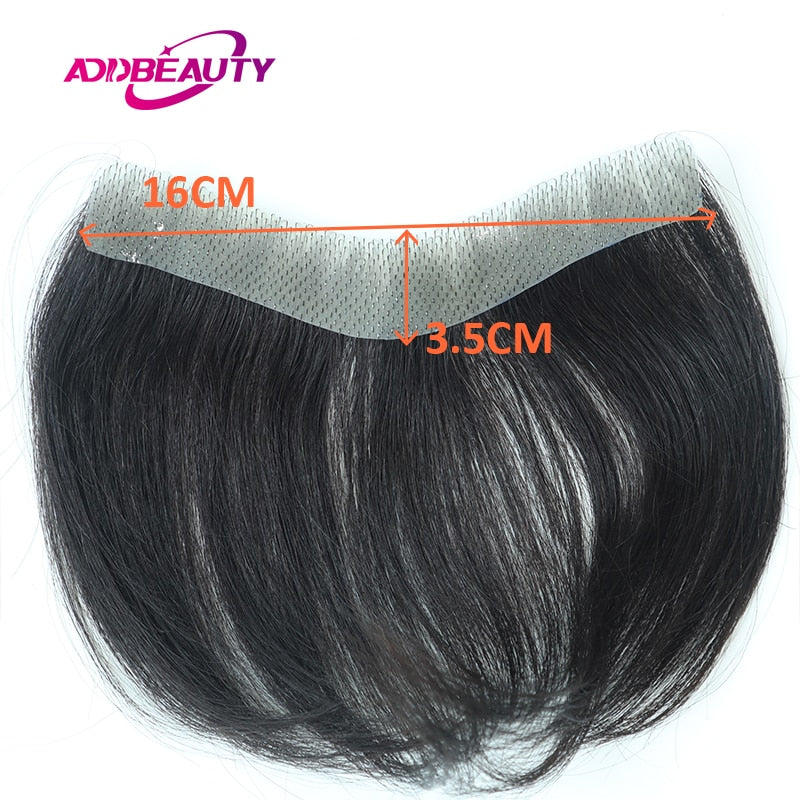 Men Toupee 100% Human Hair Piece V Loop Front Toupee for Men Thin Skin PU Men Wigs 6inch Remy Hair Replacement Natural Color