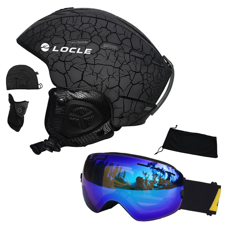 LOCLE Professional Skiing Helmet ABS+EPS CE Certification Ski Helmet Snow Skating Snowboard Skateboard Helmet Size 55-61cm