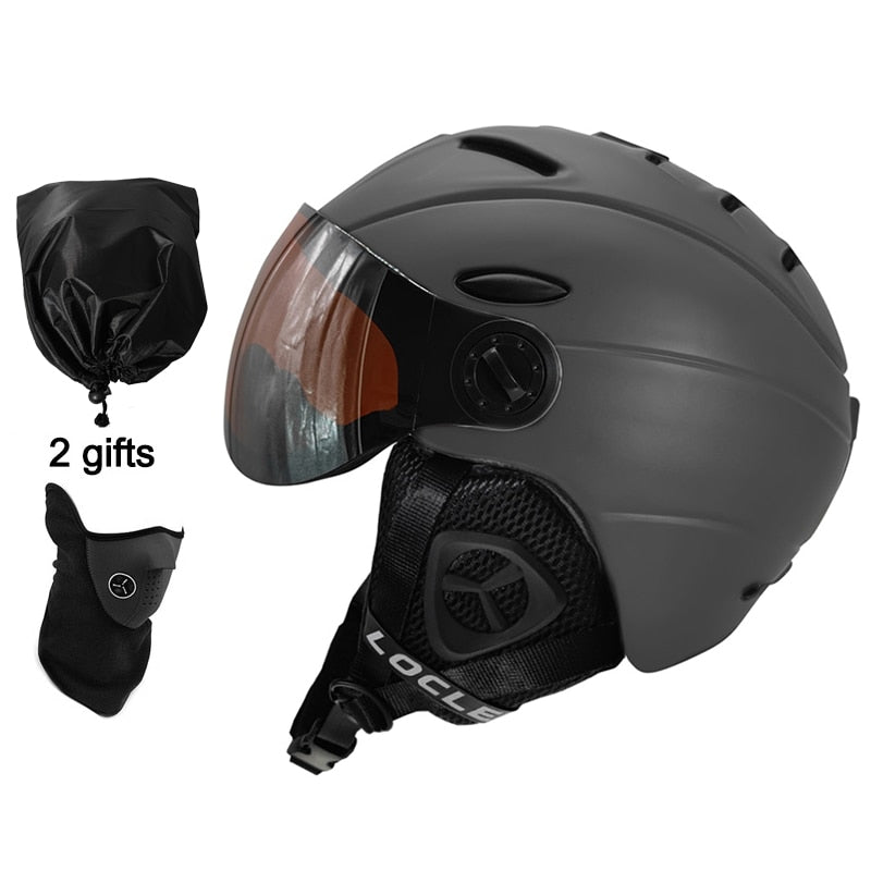 Casco de esquí LOCLE, moldeado integralmente, certificación CE, adultos, hombres, mujeres, niños, deportes al aire libre, nieve, Snowboard, monopatín, casco