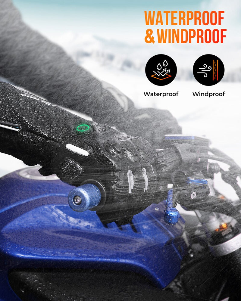 KEMIMOTO Electric Heated Gloves Touch Screen Skiing Motorcycle Gloves Waterproof Rechargeable Heating Thermal  Mittens