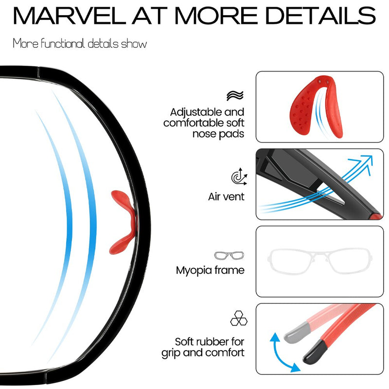 COMAXSUN gafas de ciclismo polarizadas 5 lentes MTB bicicleta de carretera deporte espejo gafas de sol gafas de montar Anti-UV400 gafas de bicicleta