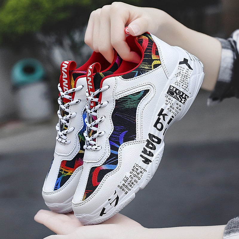 TUINANLE Sneakers Women Spring Woman Casual Fashion Shoes Size 35-43 Graffiti Ladies Vulcanized Shoes White Sneakers Lover Shoes