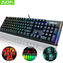 ZUOYA Game Mechanical Keyboard LED Backlit Anti-ghosting Blue/Red/Black Switch wired gaming Keyboard Russian/English for laptop