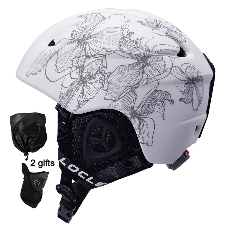 Casco de esquí LOCLE para hombres y mujeres, casco de esquí moldeado integralmente para niños, monopatín, esquí, Snowboard, motocicleta, casco para moto de nieve