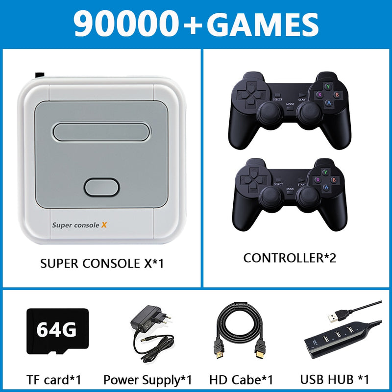 Consola de juegos Retro Super Console X para PSP/PS1/Naomi/MAME/N64/DC con más de 90000 juegos Retro clásicos HD Wifi TV reproductor de videojuegos