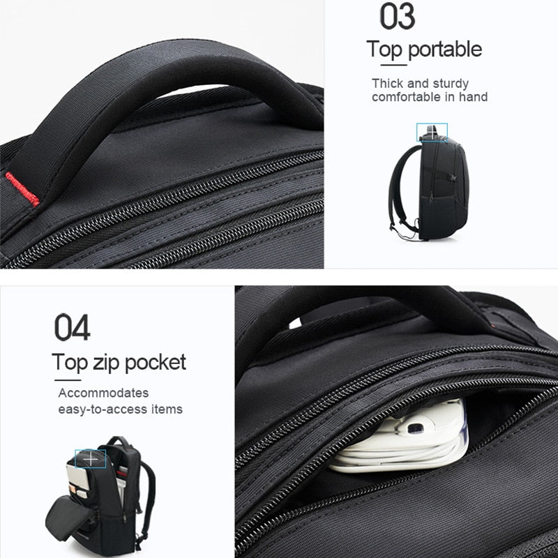 OIWAS Travel Multifunction Backpack Fashion Zipper Open Bag Men&