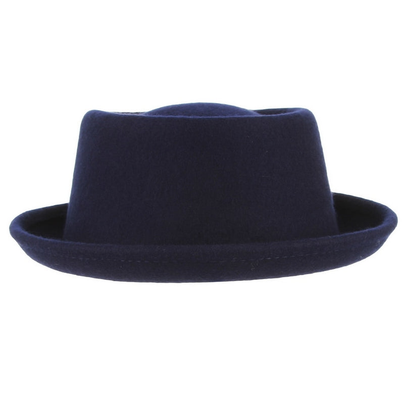 GEMVIE Classic 100% Wool Soft Felt Pork Pie Hat Fedora for Men Women Autumn Winter Wool Hat Curved Brim Men Dress Hats