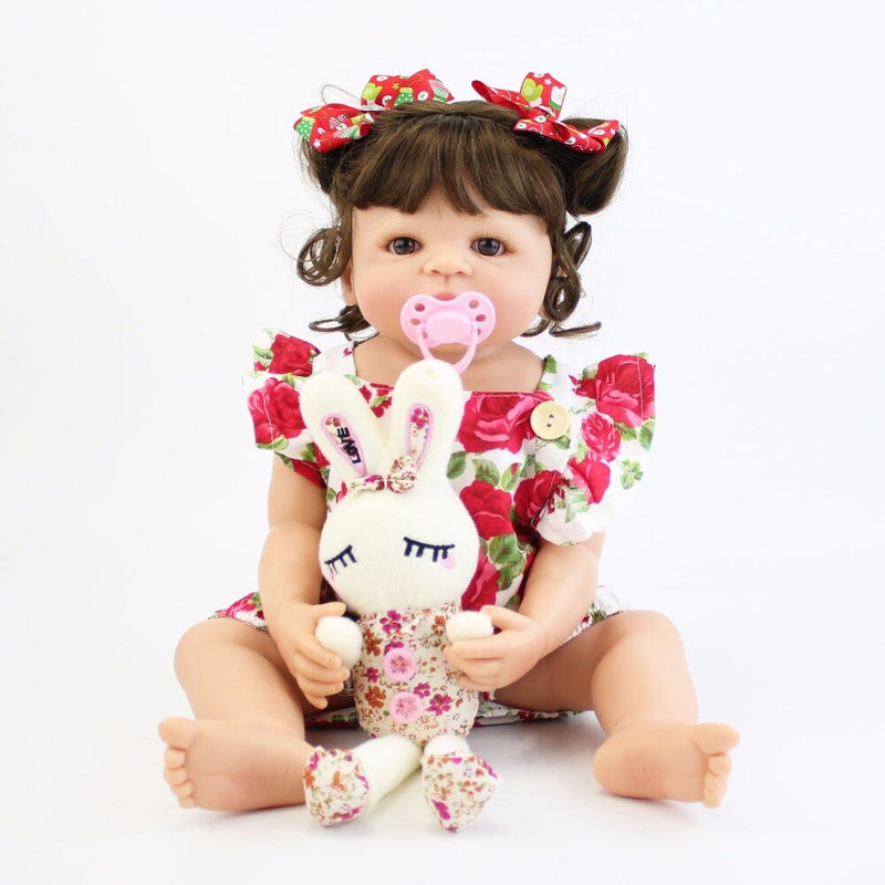 55cm cuerpo completo de silicona Reborn Baby Doll juguete para niña vinilo recién nacido princesa bebés Bebe bañarse juguete de acompañamiento regalo de cumpleaños