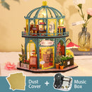 CUTEBEE DIY Dollhouse Wooden Miniature Mini Doll House with Garden to Build Furniture Kit Casa Toys for Children Birthday Gift