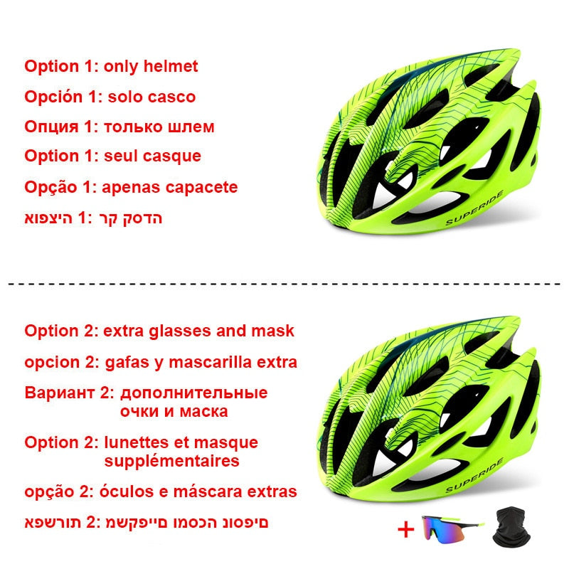 SUPERIDE al aire libre bicicleta de carretera bicicleta de montaña casco con luz trasera ultraligero DH MTB bicicleta casco deportes montar ciclismo casco