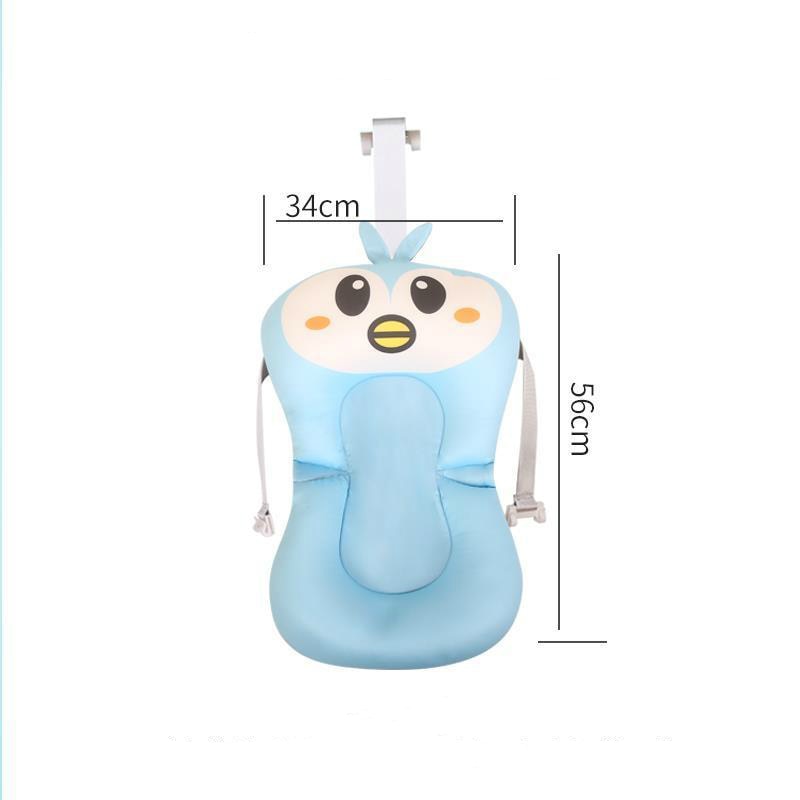 Bañera antideslizante portátil para bebé, 1 unidad, cojín de aire para recién nacido, cama/silla/estante para Baby Shower, almohadilla de baño para bebé con dibujos animados de animales bonitos