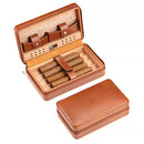 GALINER Portable Cedar Wood Cigar Humidor Box Travel Leather Cigar Case Storage 4 Cigars Box Humidor Humidifier For Sigar