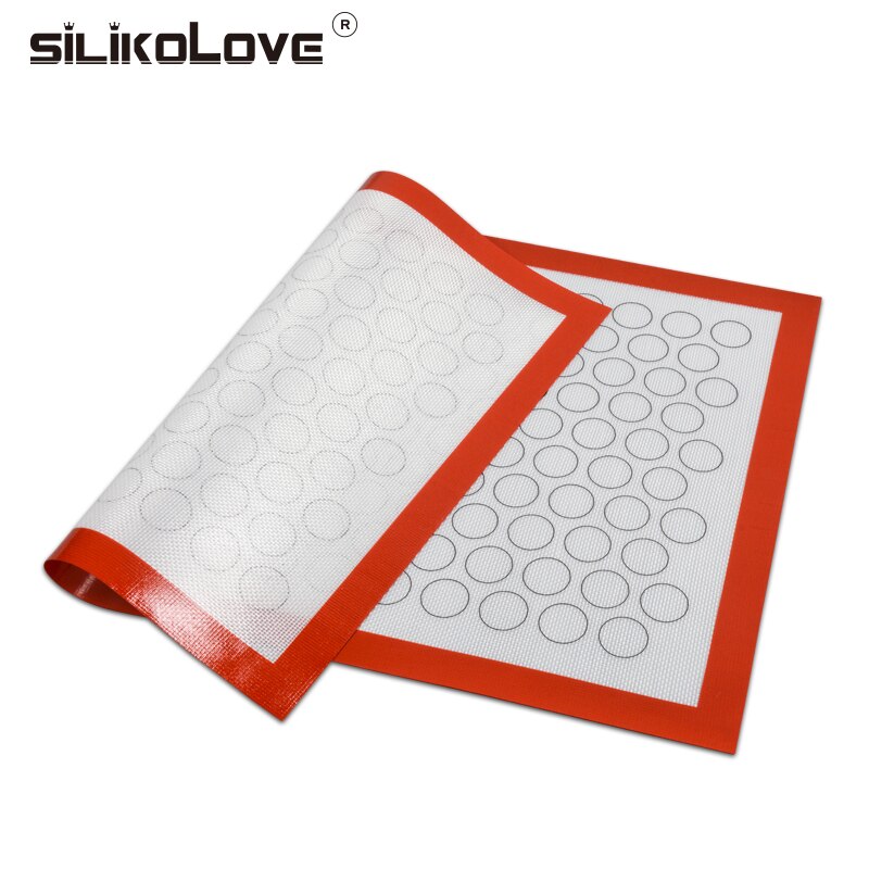 SILIKOLOVE Non-Stick Silicone Baking Pad Pastry Liner Sheet Glass Fiber Rolling Dough Mats Cookie Macaron Size 40*60*0.07cm Bake