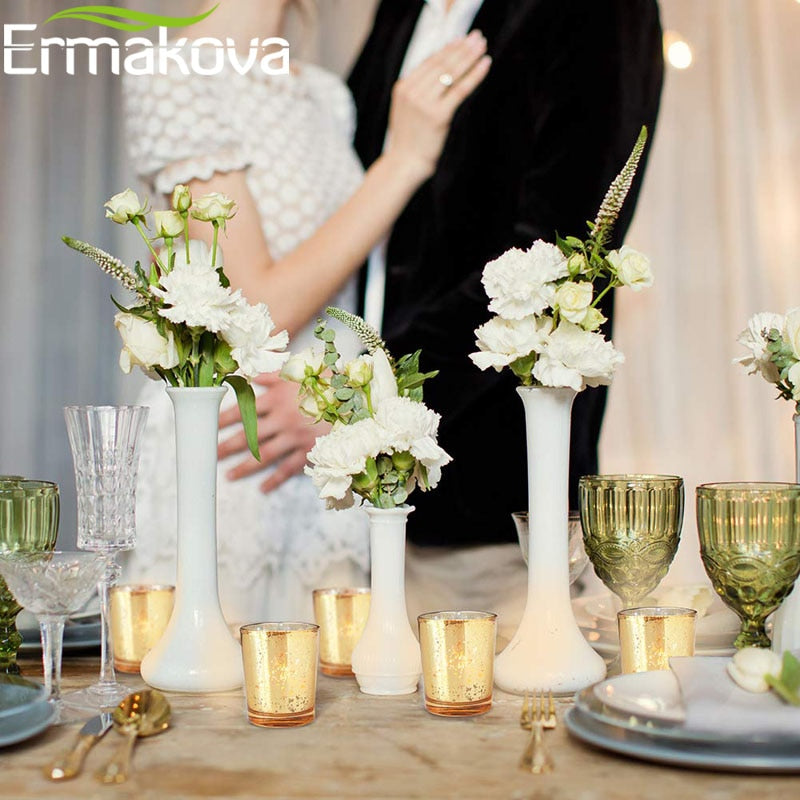 ERMAKOVA 6/12 Pcs Votive Candle Holder Mercury Glass Tealight Candle Holder for Wedding Parties Hotel Cafe Bar Home Decoration